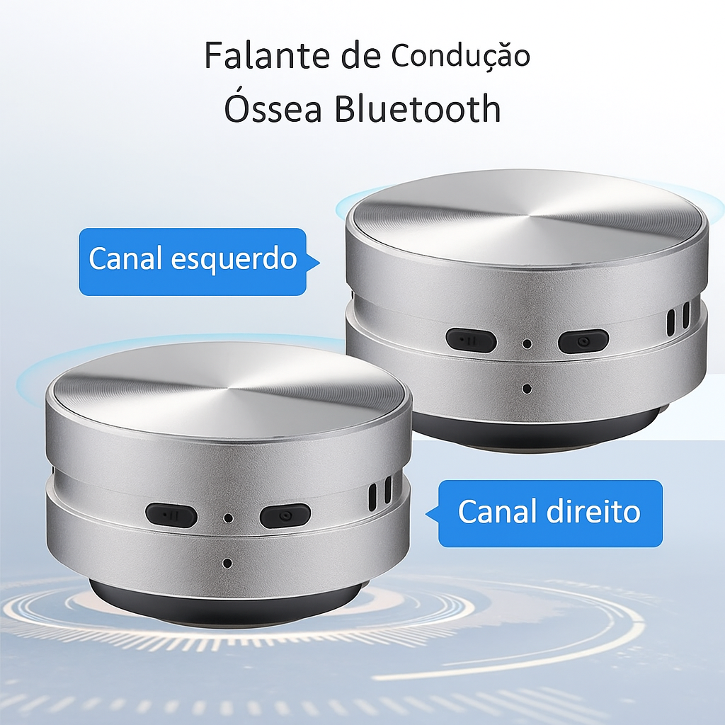 Mini Caixa de Som Bluetooth por Condução Óssea – Potente e Portátil