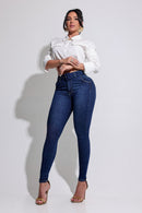 Calça Jeans Modeladora com Cinto - REF81