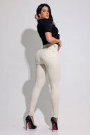 Calça Jeans Modeladora Curva dos Sonhos Creme - REF58