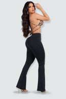 Calça Feminina Flare Modeladora Preta Montaria - REF7526