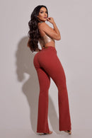 Calça Jeans Feminina Flare Modeladora Terracota - REF87