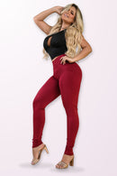 Calça Fitness Modeladora Vermelha Cintura Alta - REF7523