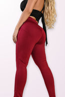 Calça Fitness Modeladora Vermelha Cintura Alta - REF7523