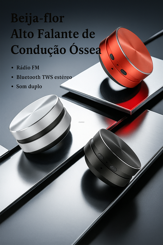 Mini Caixa de Som Bluetooth por Condução Óssea – Potente e Portátil